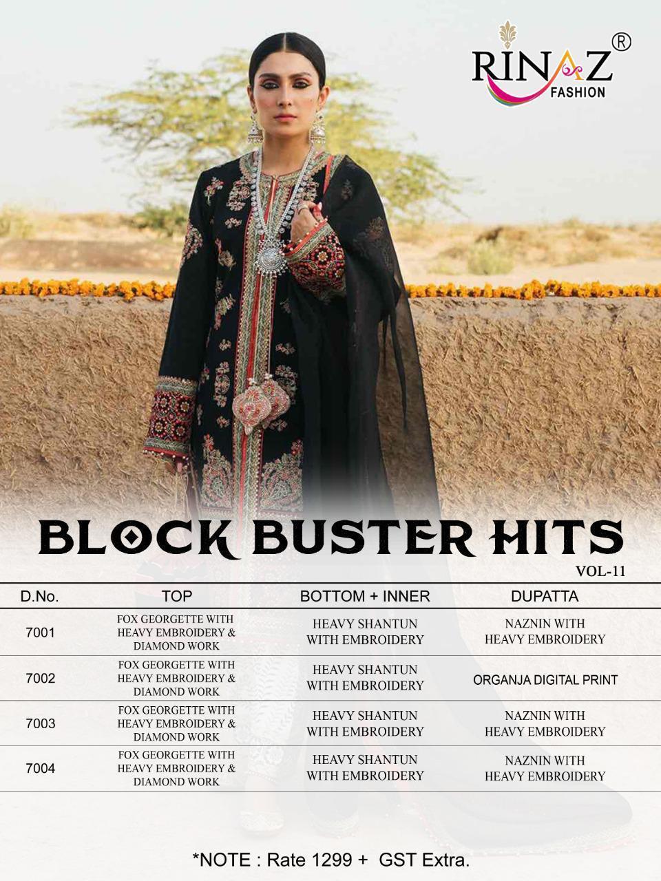 Rinaz Block Buster Hits Vol  11 Premium Pakistani Suits Catalog