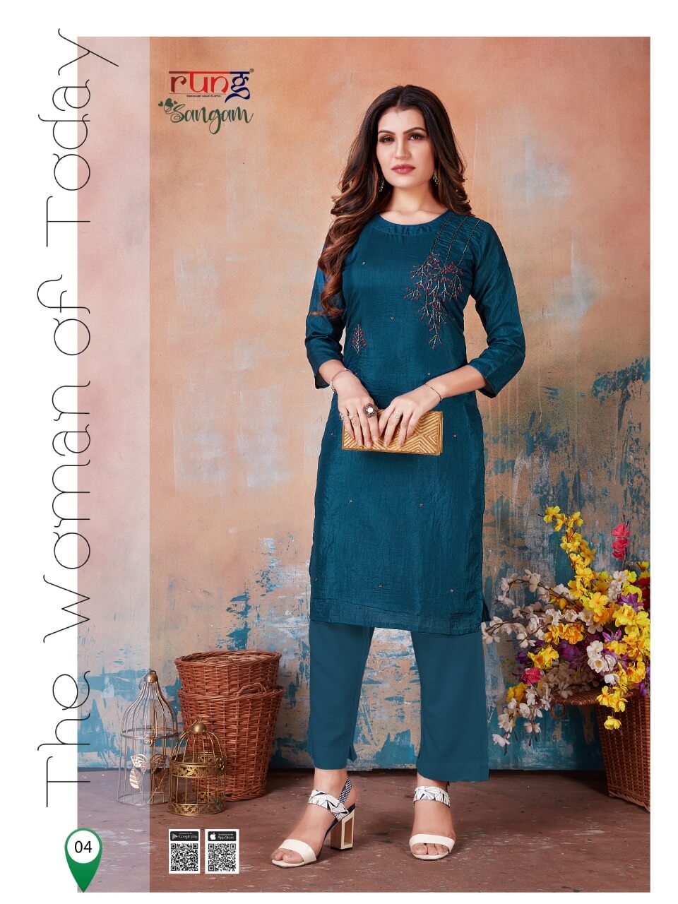 Rung Sangam Designer Kurti With Bottom Catalog