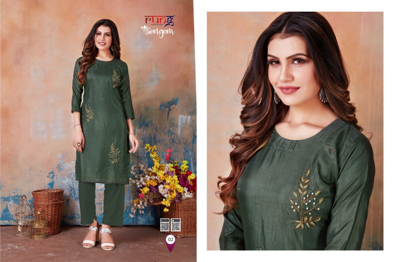Rung Sangam Designer Kurti With Bottom Catalog