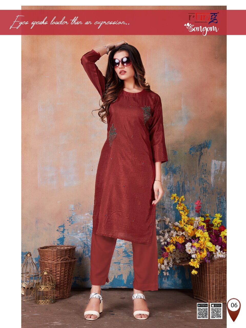Rung Sangam Designer Kurti With Bottom Catalog