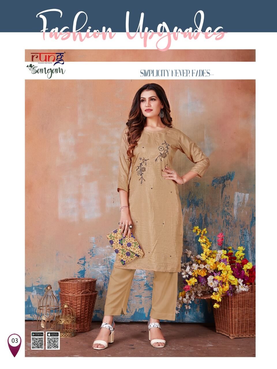 Rung Sangam Designer Kurti With Bottom Catalog