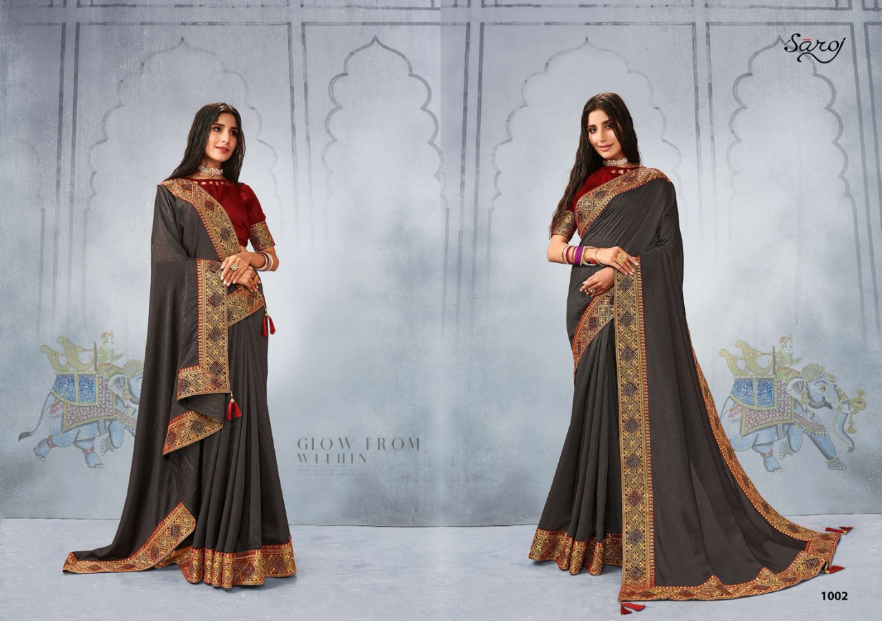 Saroj Swamini Soft Vichitra Silk Festive Wear Saree Catalog