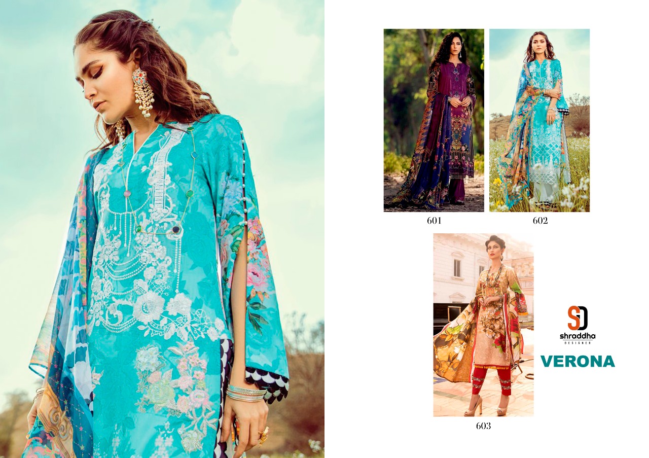 Shraddha Verona Festive Wear Wholesale Lawn Cotton Suits