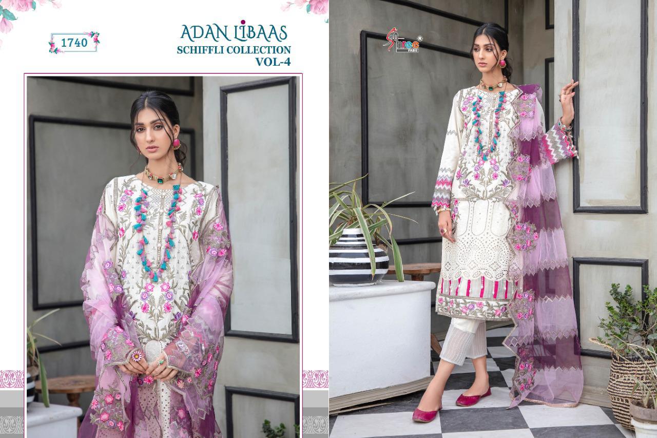 Shree Adan Libaas Schiffli Collection  Vol 4 Pakistani Salwar Suits Catalog