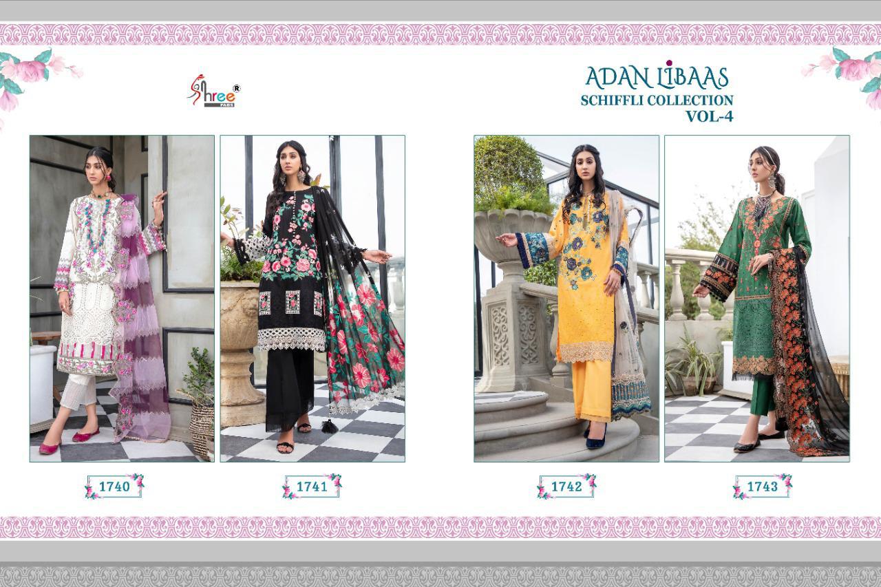 Shree Adan Libaas Schiffli Collection  Vol 4 Pakistani Salwar Suits Catalog