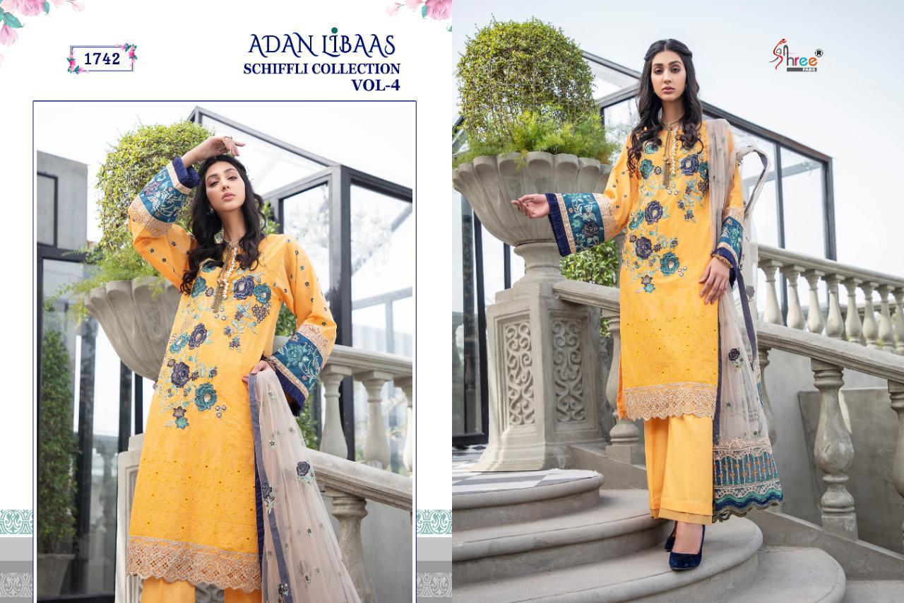 Shree Adan Libaas Schiffli Collection  Vol 4 Pakistani Salwar Suits Catalog