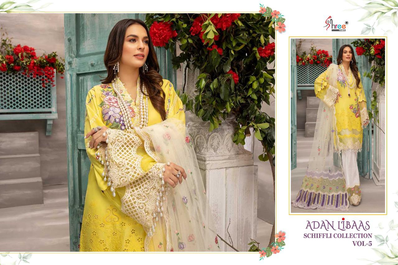 Shree Adan Libaas Schiffli Collection  Vol 5 Pakistani Salwar Suits  Catalog