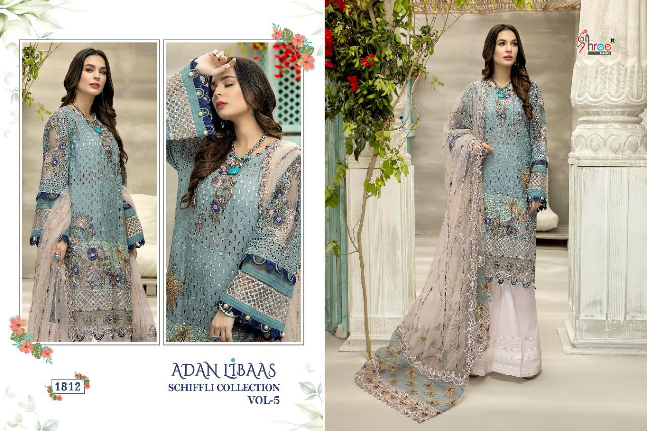 Shree Adan Libaas Schiffli Collection Vol 5 Pakistani Salwar Suits Catalog