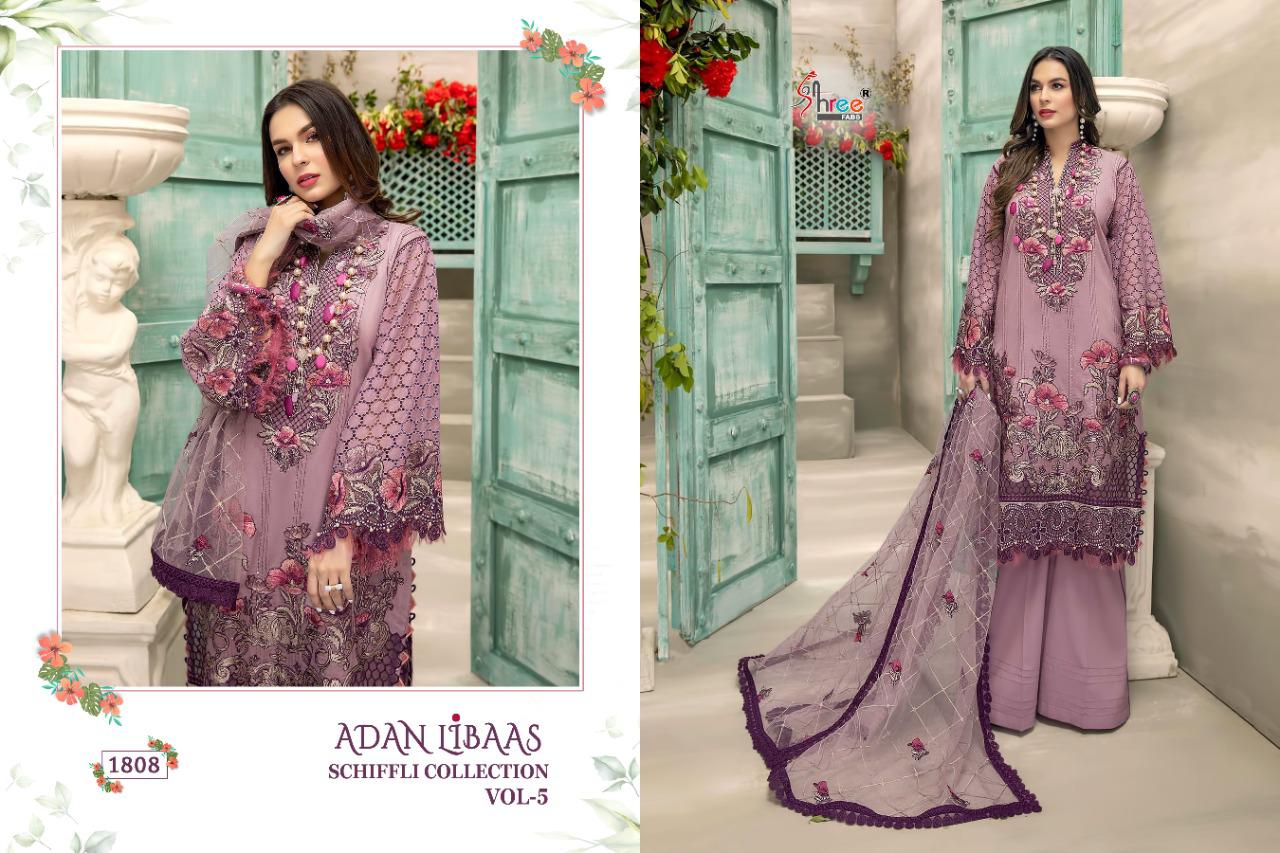 Shree Adan Libaas Schiffli Collection  Vol 5 Pakistani Salwar Suits  Catalog