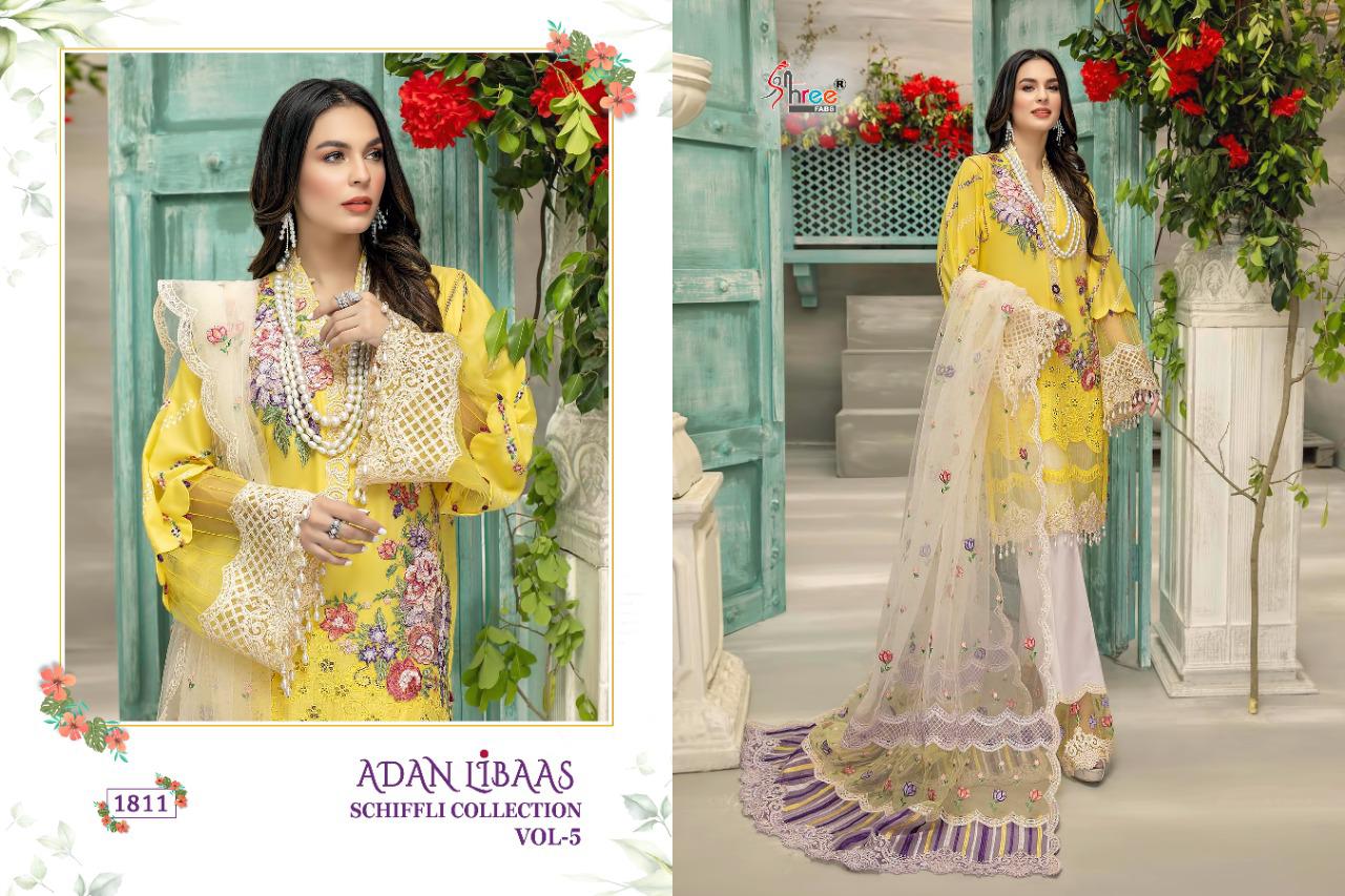Shree Adan Libaas Schiffli Collection  Vol 5 Pakistani Salwar Suits  Catalog