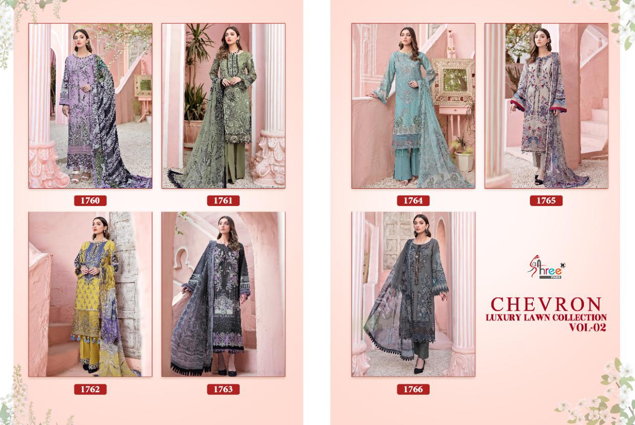 Shree Chevron Luxury Lawn Collection Vol  2 Pakistani Lawn Salwar Suits Buy Wholesale Collection