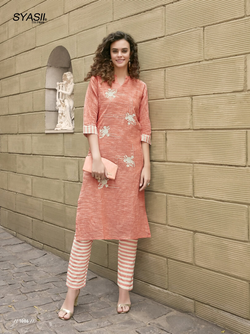 Syasii Thread Fancy Khadi Cotton Kurti With Bottom Catalog