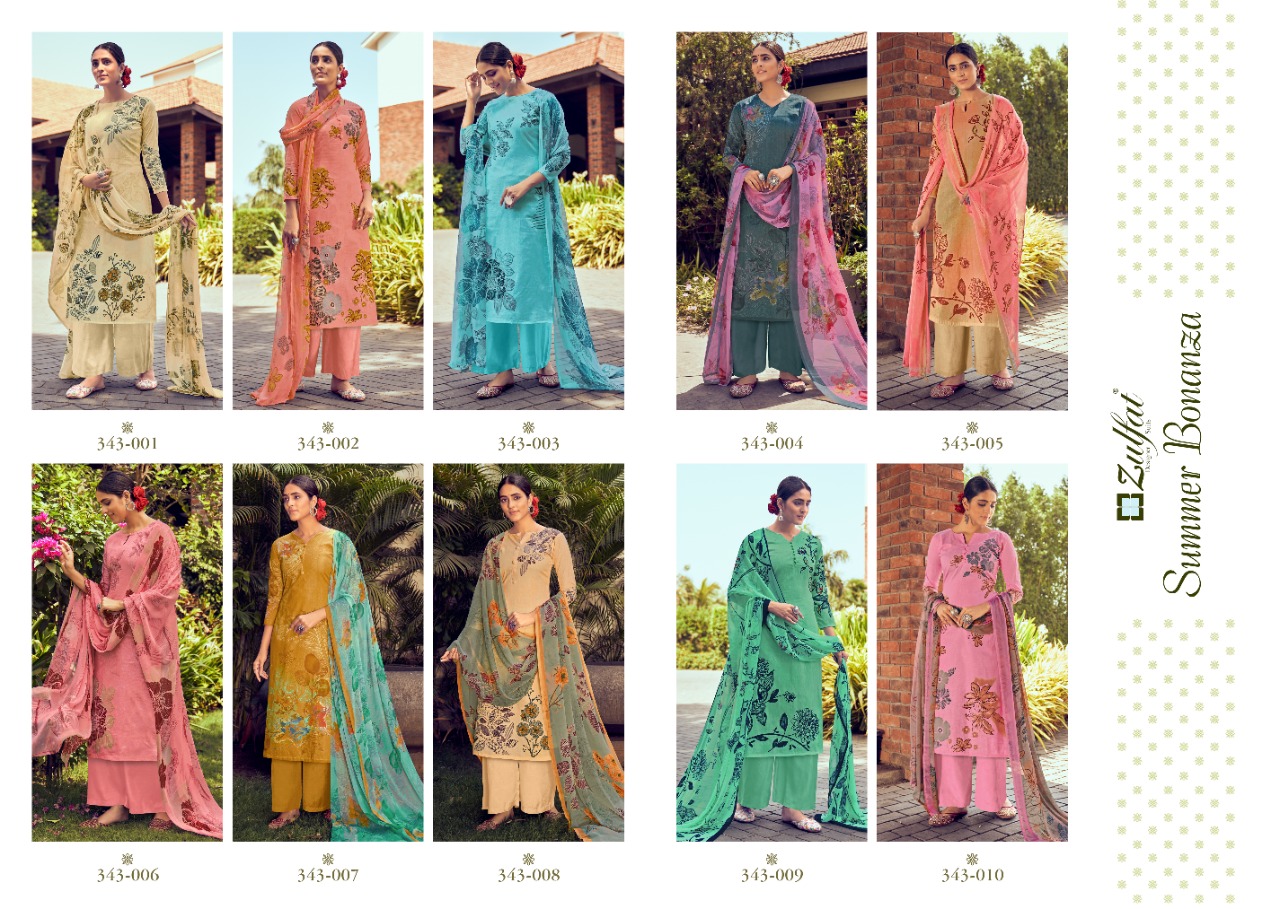 Zulfat Summer Bonanza Exclusive Designer Dress Material Catalog