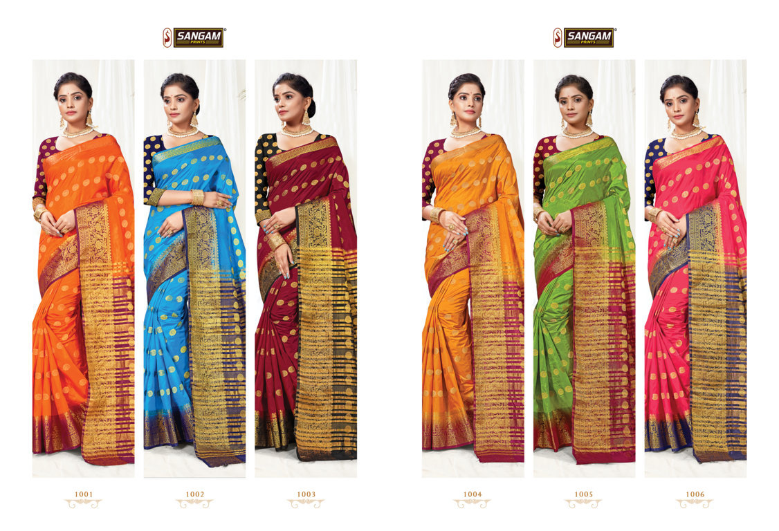 Sangam Presents Mukaish Nylon Silk Sarees