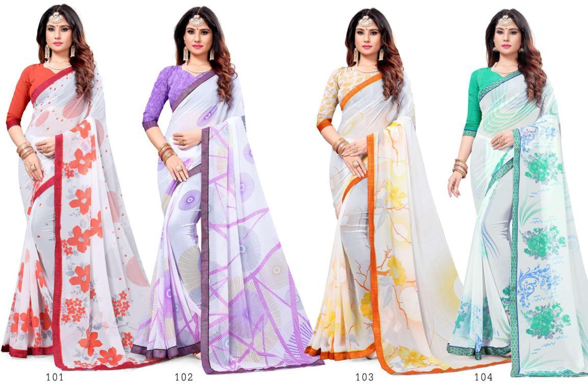 Sangam Presents Aayushi Printed Georgette Sarees