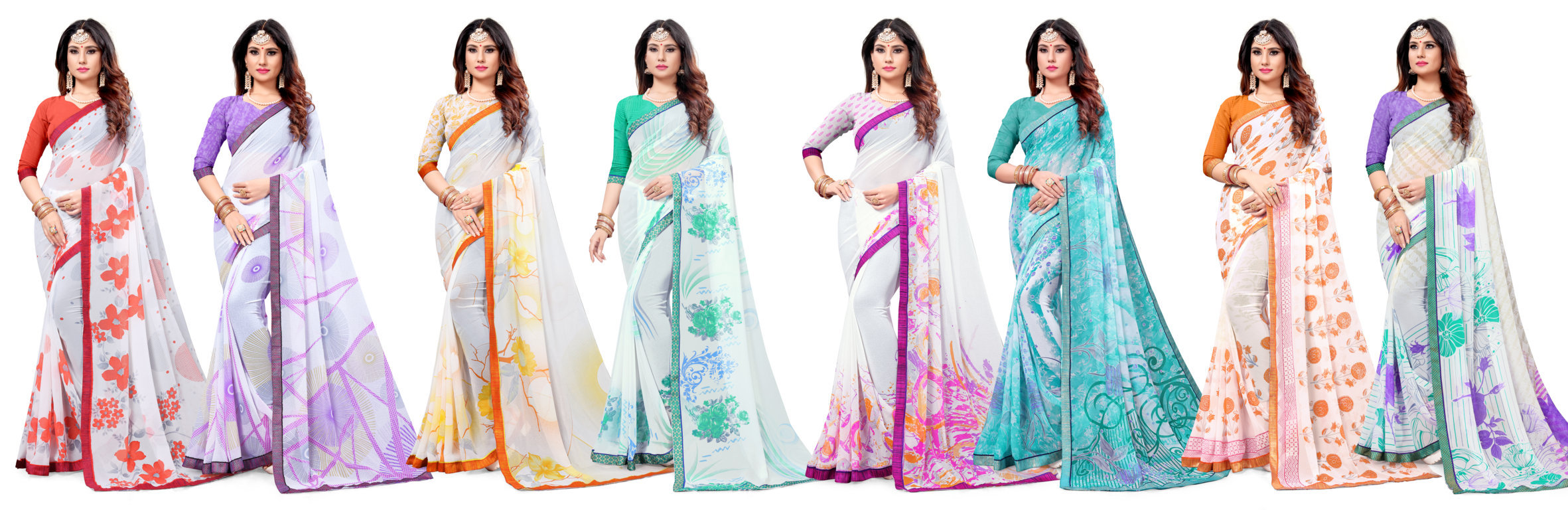 Sangam Presents Aayushi Printed Georgette Sarees