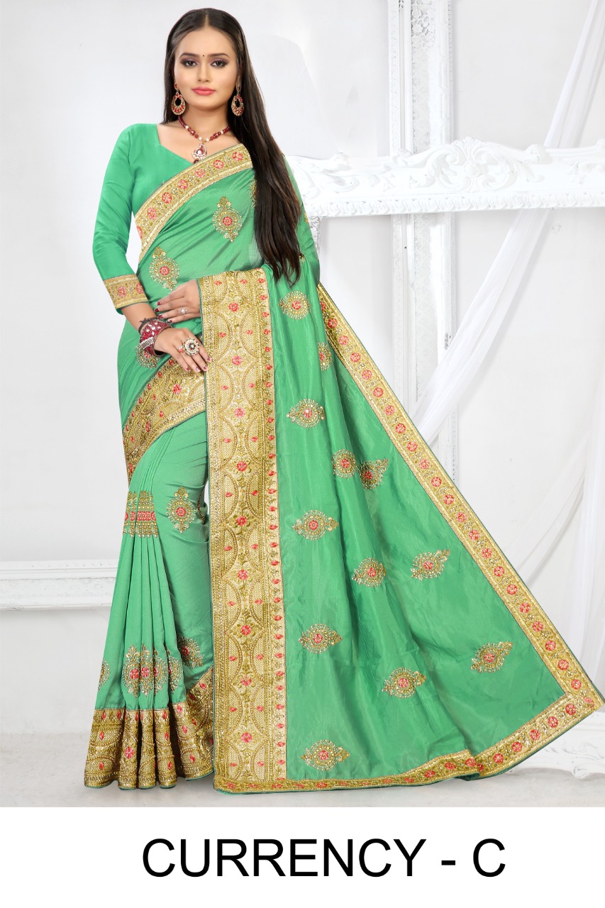 Ranjna Currency Occasional Wear Crackle Silk Traditional Saree Collection