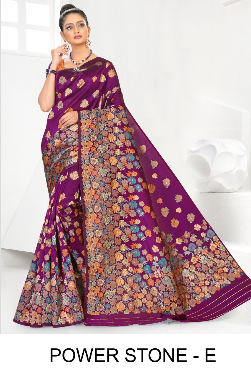 Ranjna Power Stone Casual Wear Silk Saree Classy Look Collection