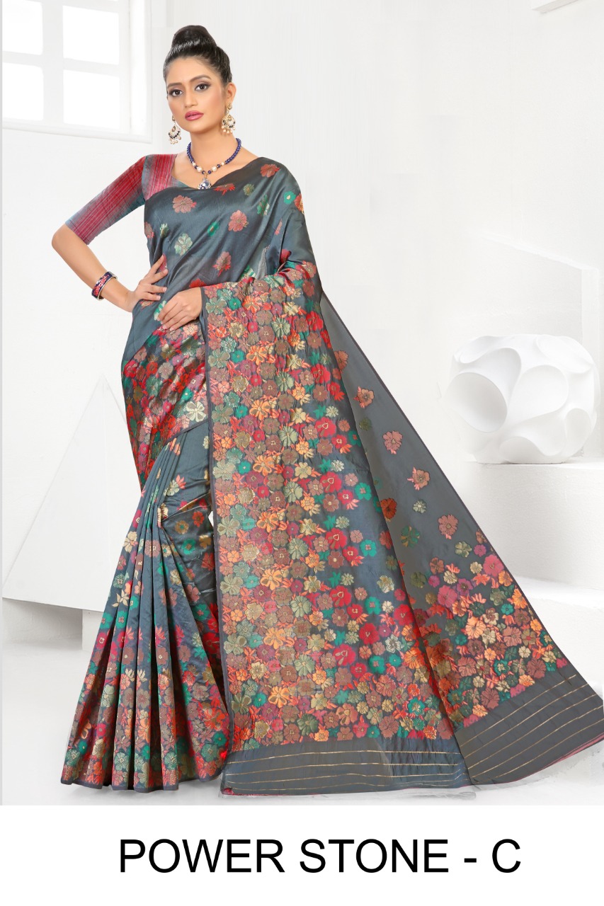 Ranjna Power Stone Casual Wear Silk Saree Classy Look Collection