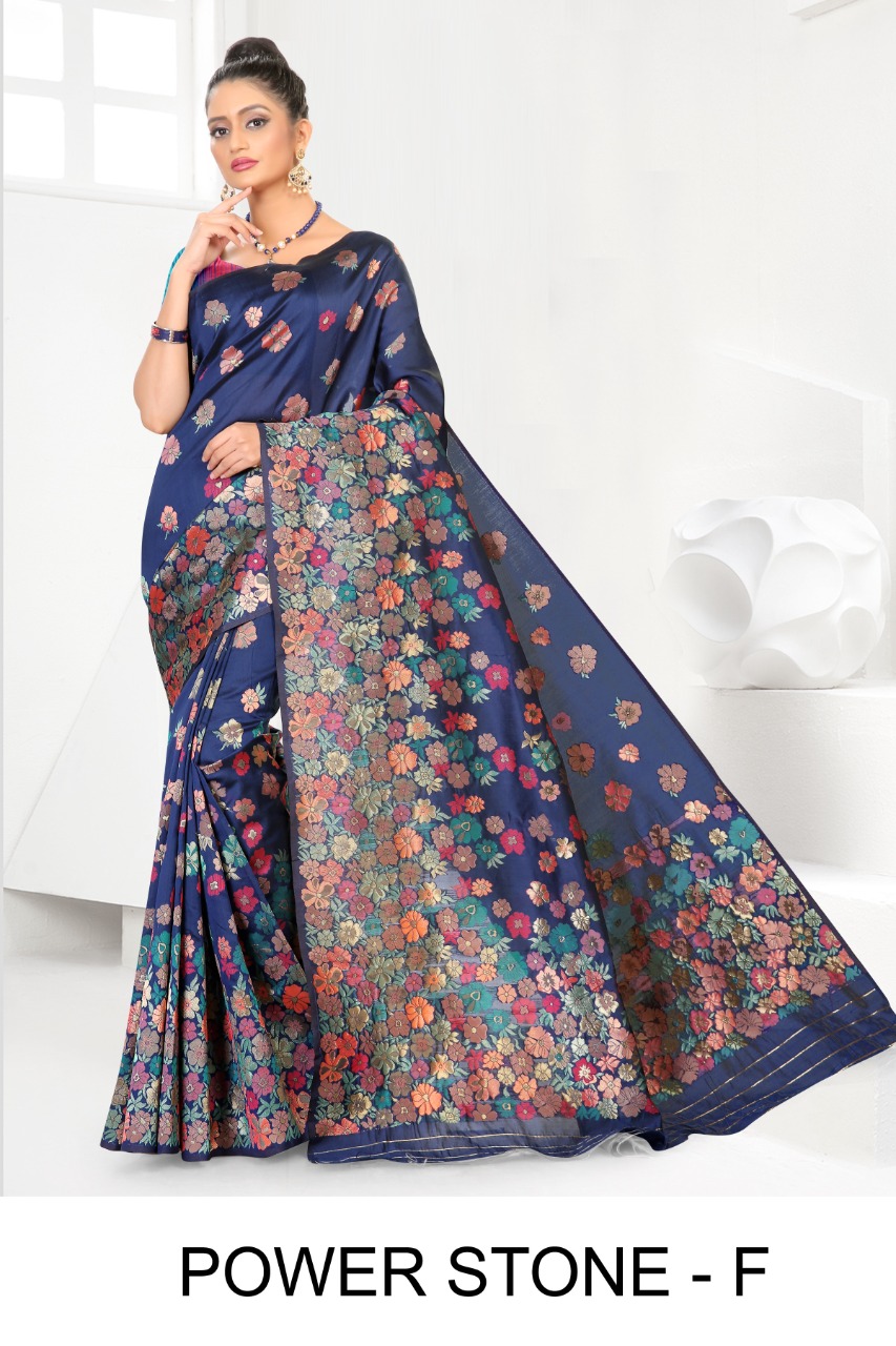Ranjna Power Stone Casual Wear Silk Saree Classy Look Collection