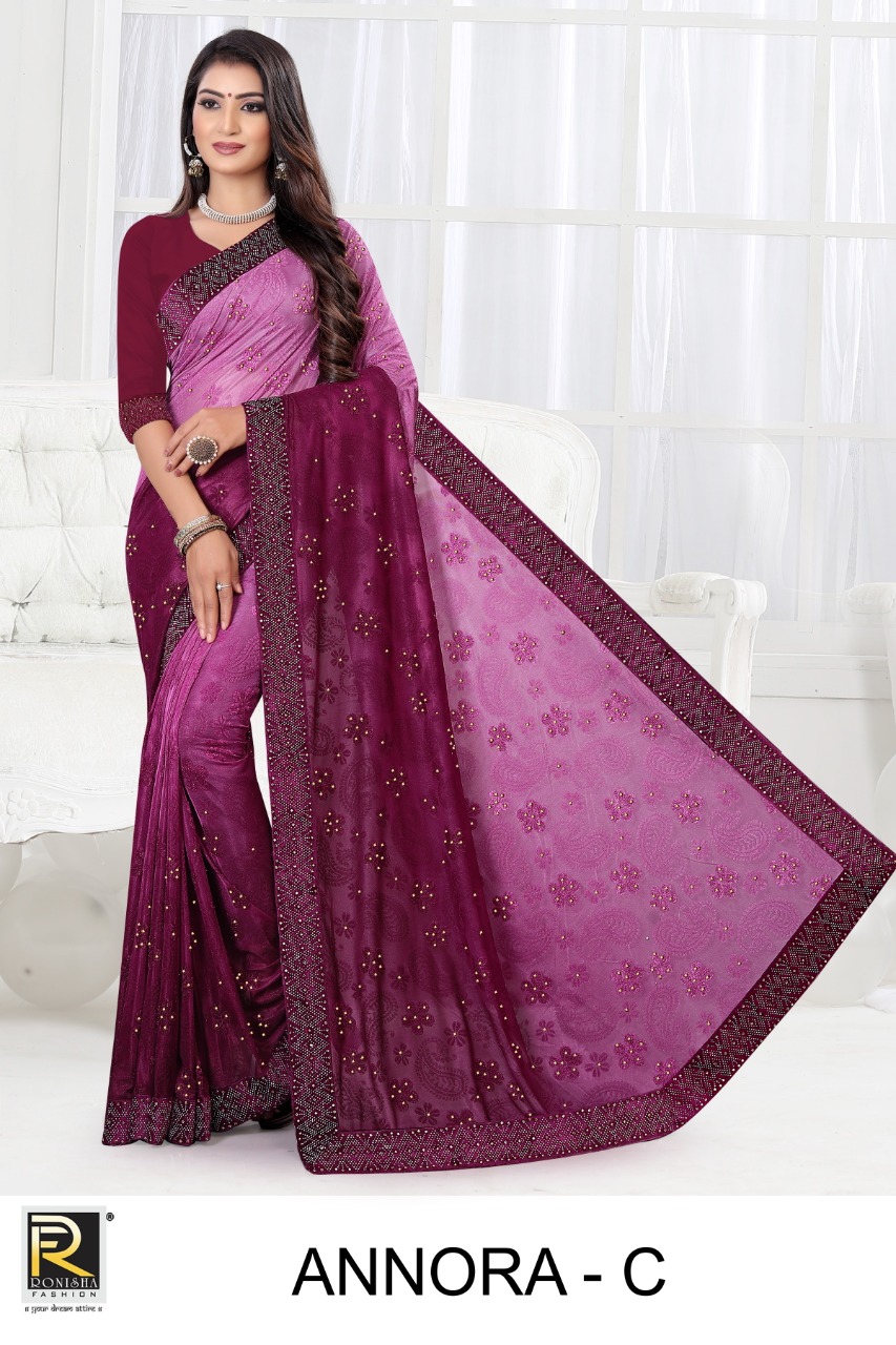 Ranjna Annora Occasional Wear Teri Brasso Traditional Saree Collection