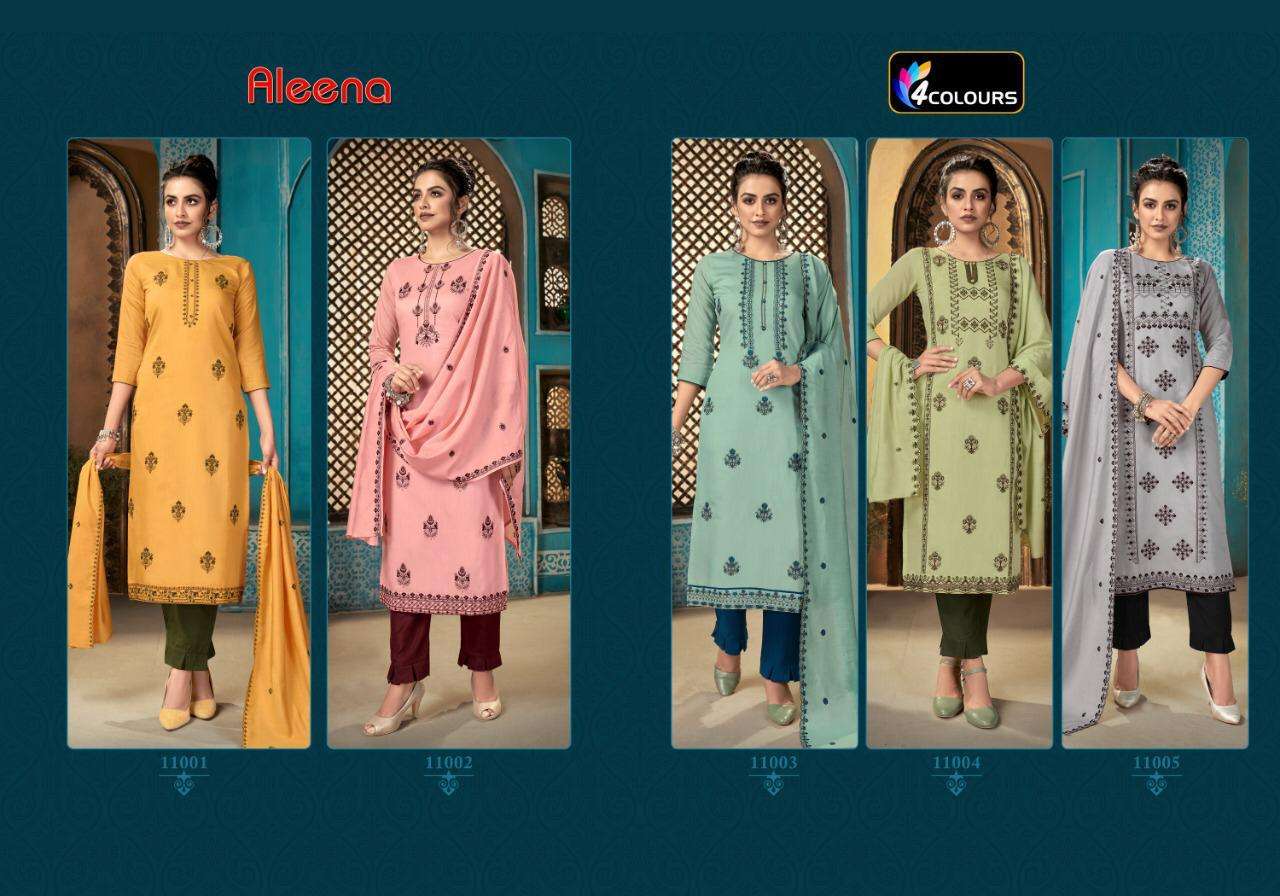 4 Colours Aleena Designer Silk Ethnic Wear Ready-made Buy Latest Kurti Design Patterns