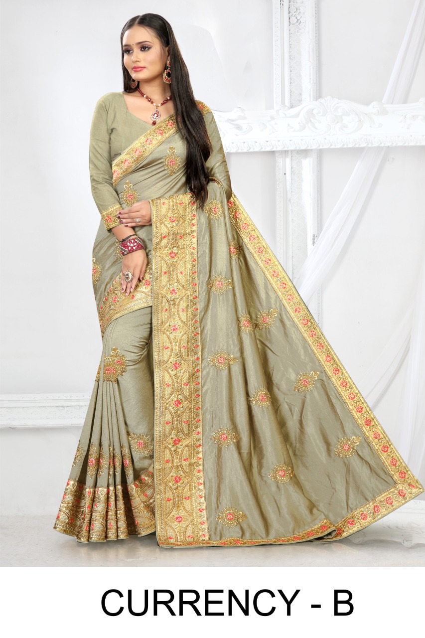 Ranjna Currency Occasional Wear Crackle Silk Traditional Saree Collection