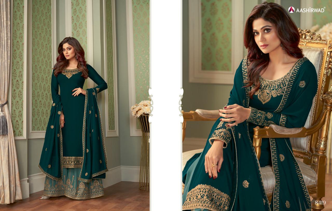 Aashirwad Superb 8419 Series Embroidery Salwar Kameez Catalog
