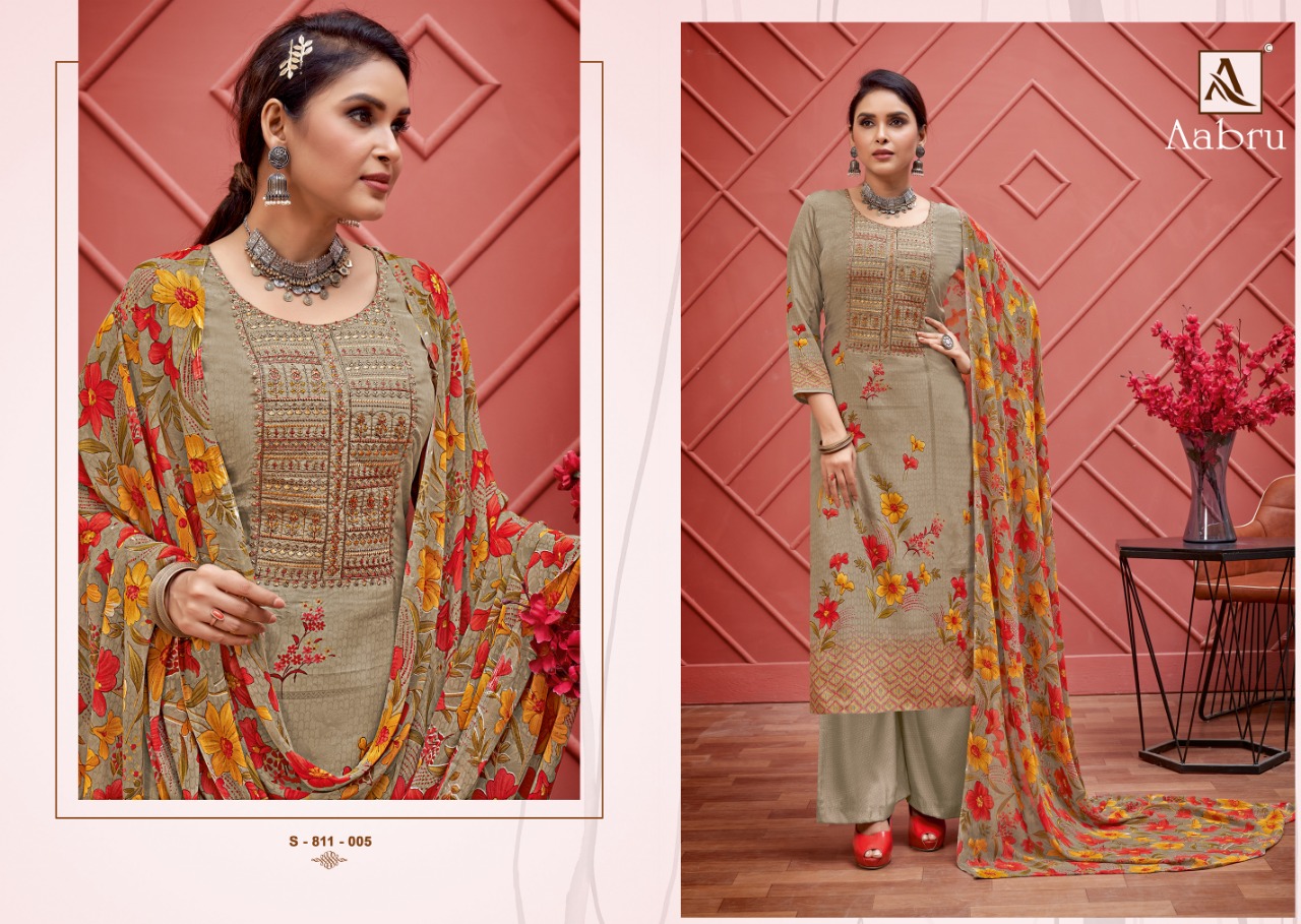 Alok Aabru Digital Style Print With Fancy Thread Embroidery  Catalog