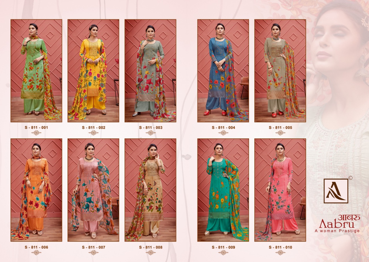 Alok Aabru Digital Style Print With Fancy Thread Embroidery  Catalog