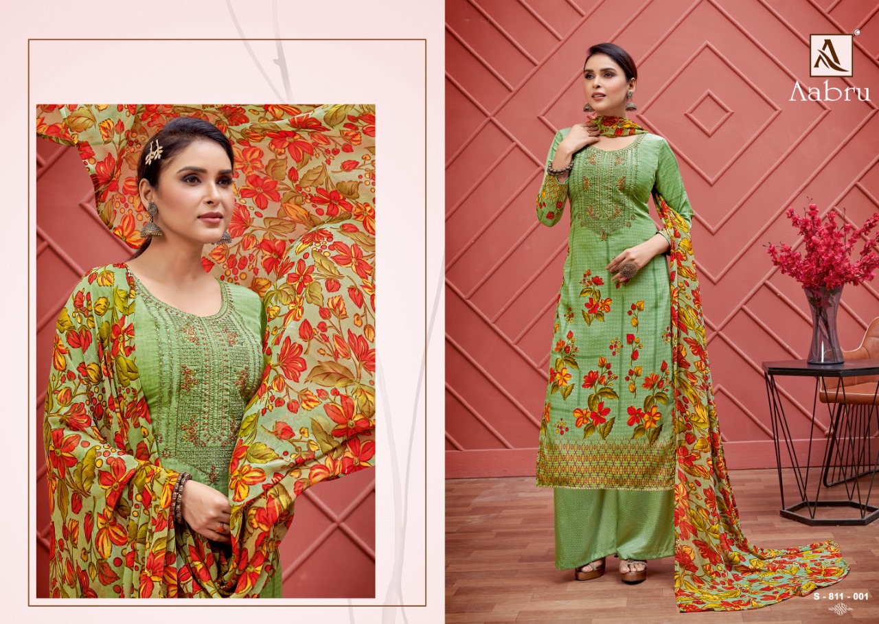 Alok Aabru Digital Style Print With Fancy Thread Embroidery  Catalog
