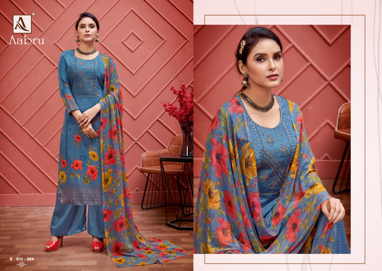 Alok Aabru Digital Style Print With Fancy Thread Embroidery  Catalog