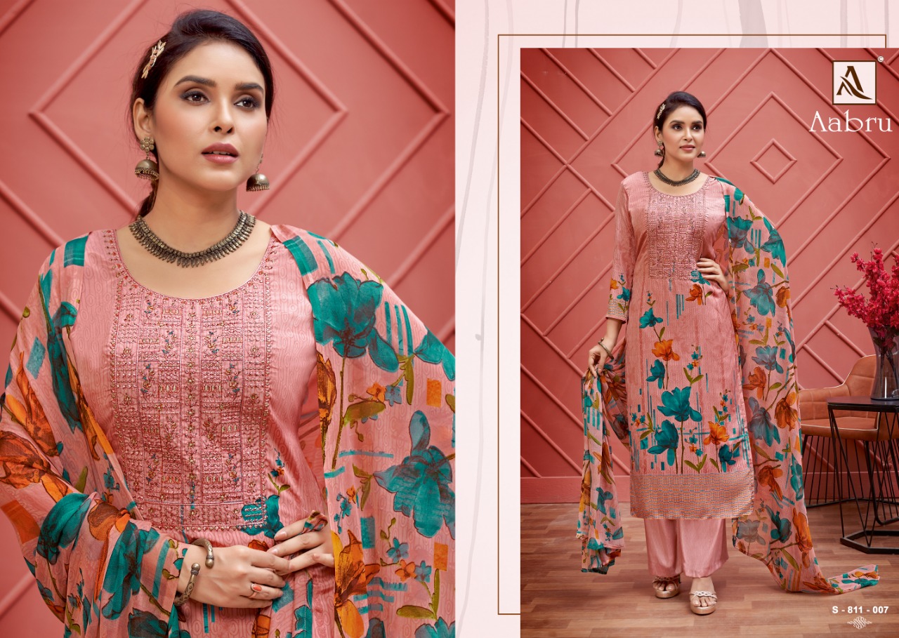Alok Aabru Digital Style Print With Fancy Thread Embroidery  Catalog