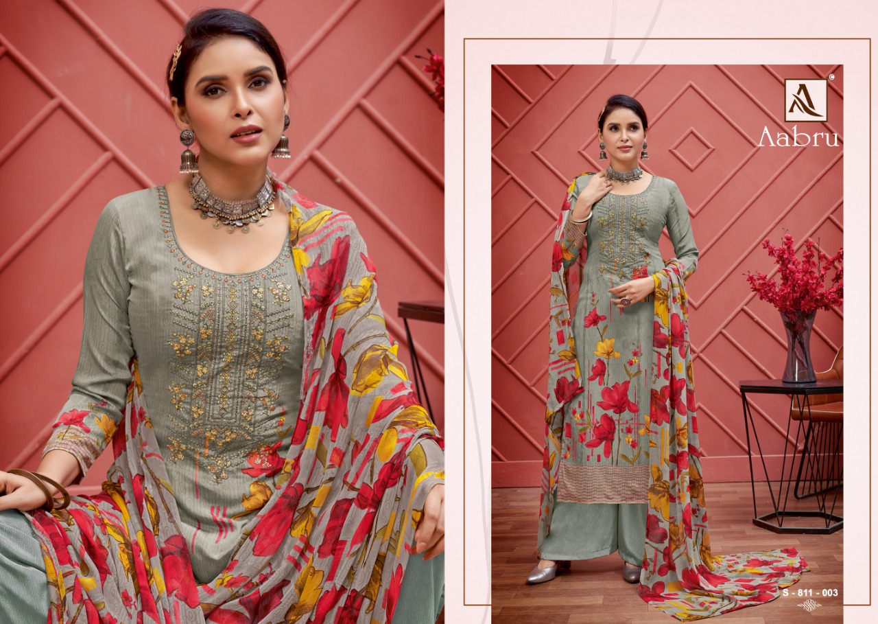 Alok Aabru Digital Style Print With Fancy Thread Embroidery  Catalog