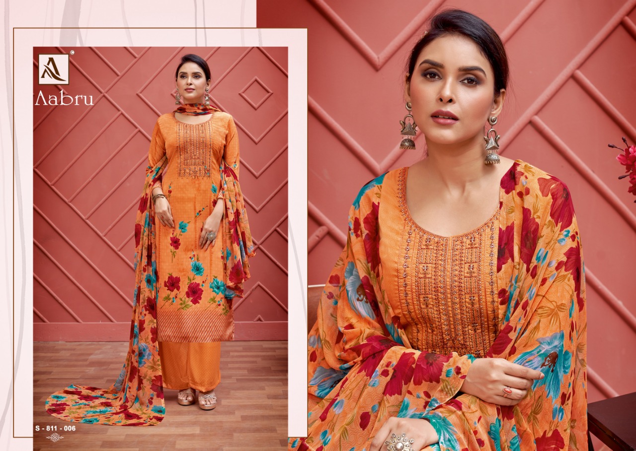 Alok Aabru Digital Style Print With Fancy Thread Embroidery  Catalog