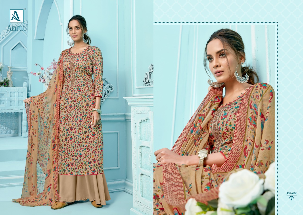 Alok Amrut Cotton  Designer Buy Embroidered Dress For Catalog