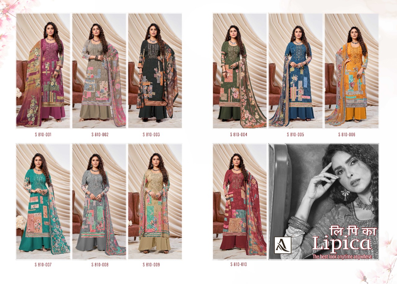 Alok Lipika Digital Print With Embroidery Work Dress Material Catalog