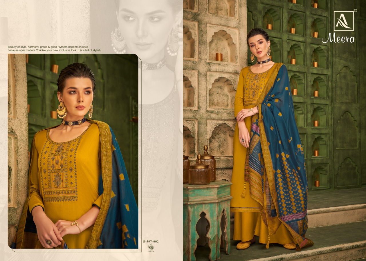 Alok Meera Fancy Wear Embroidery Salwar Kameez  Catalog