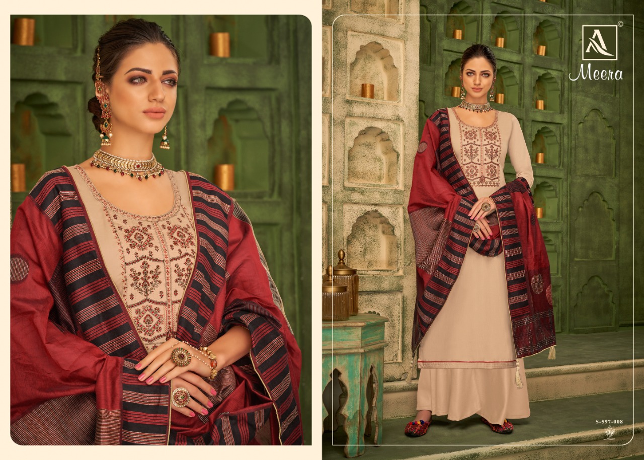 Alok Meera Fancy Wear Embroidery Salwar Kameez  Catalog