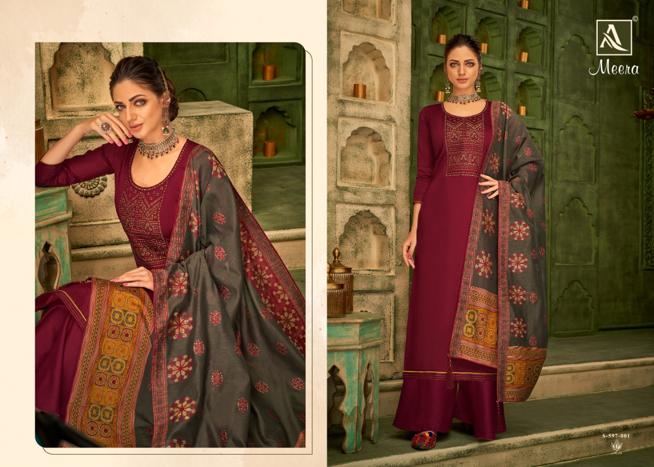 Alok Meera Fancy Wear Embroidery Salwar Kameez  Catalog