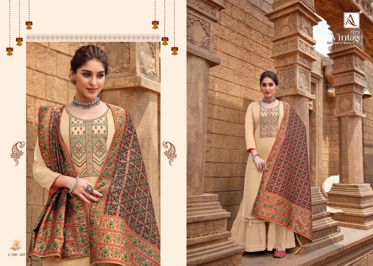 Alok Vintage Vol 2 Designer Kashmiri Embroidery Salwar Suits Catalog