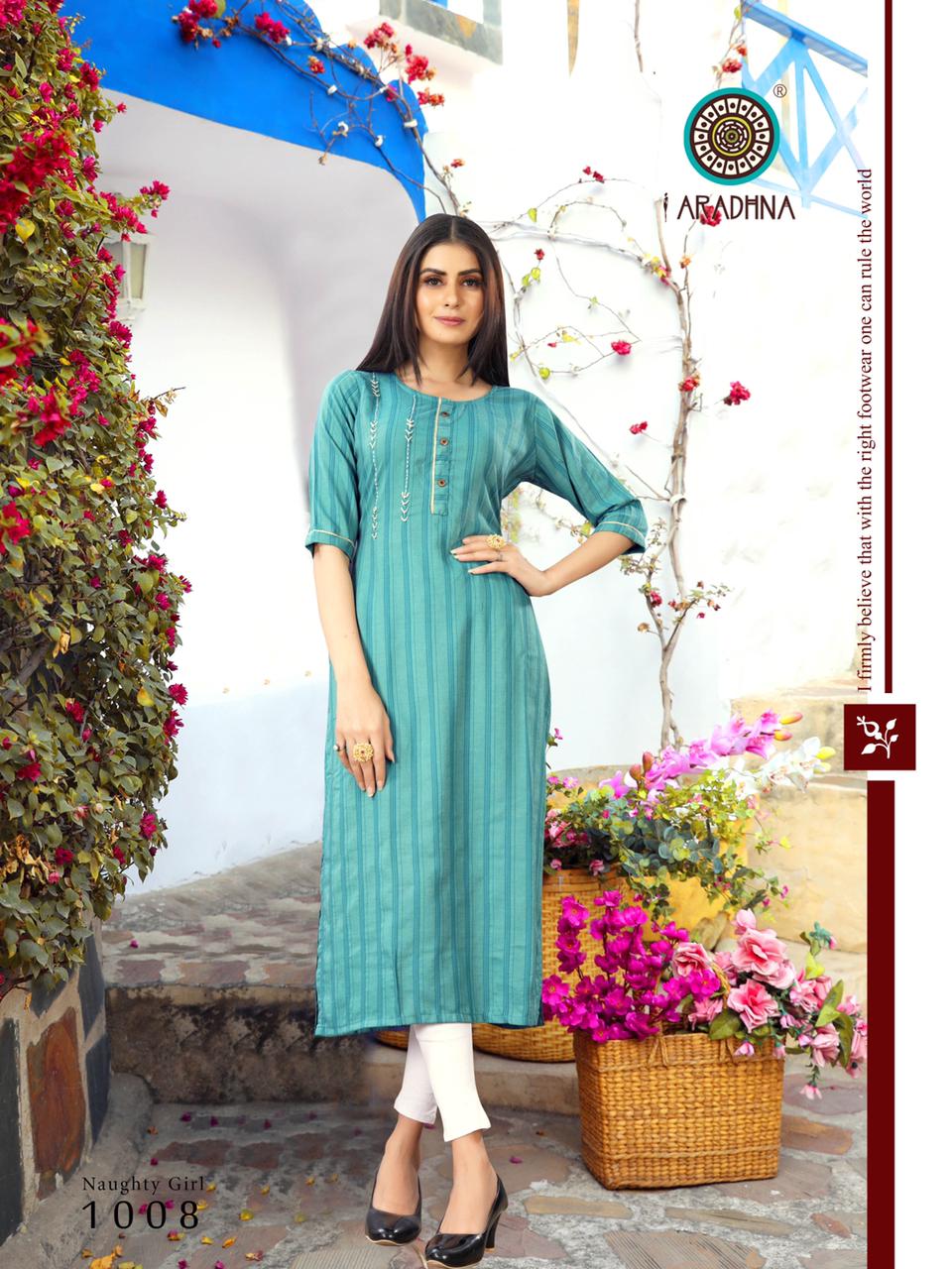 Aradhana  Naughty Girl  Vol 1  Designer  Kurti Catalog