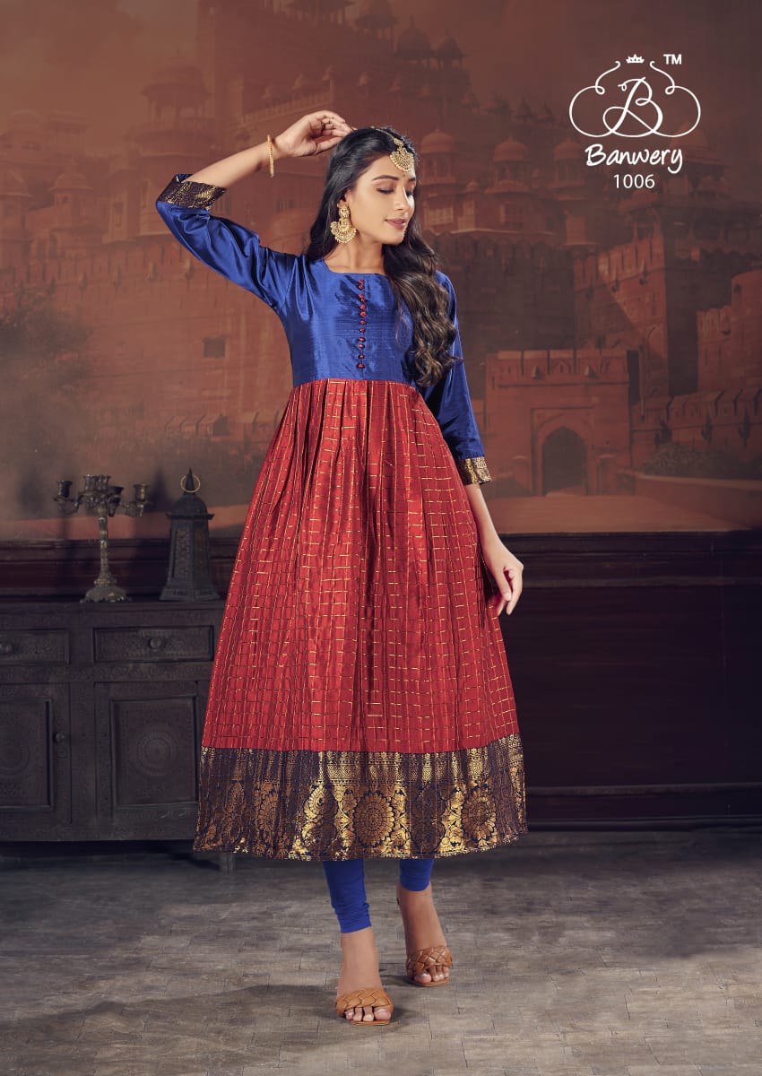 Banwery Pearl Designer Silk Etnic Wear Kurti  Catalog