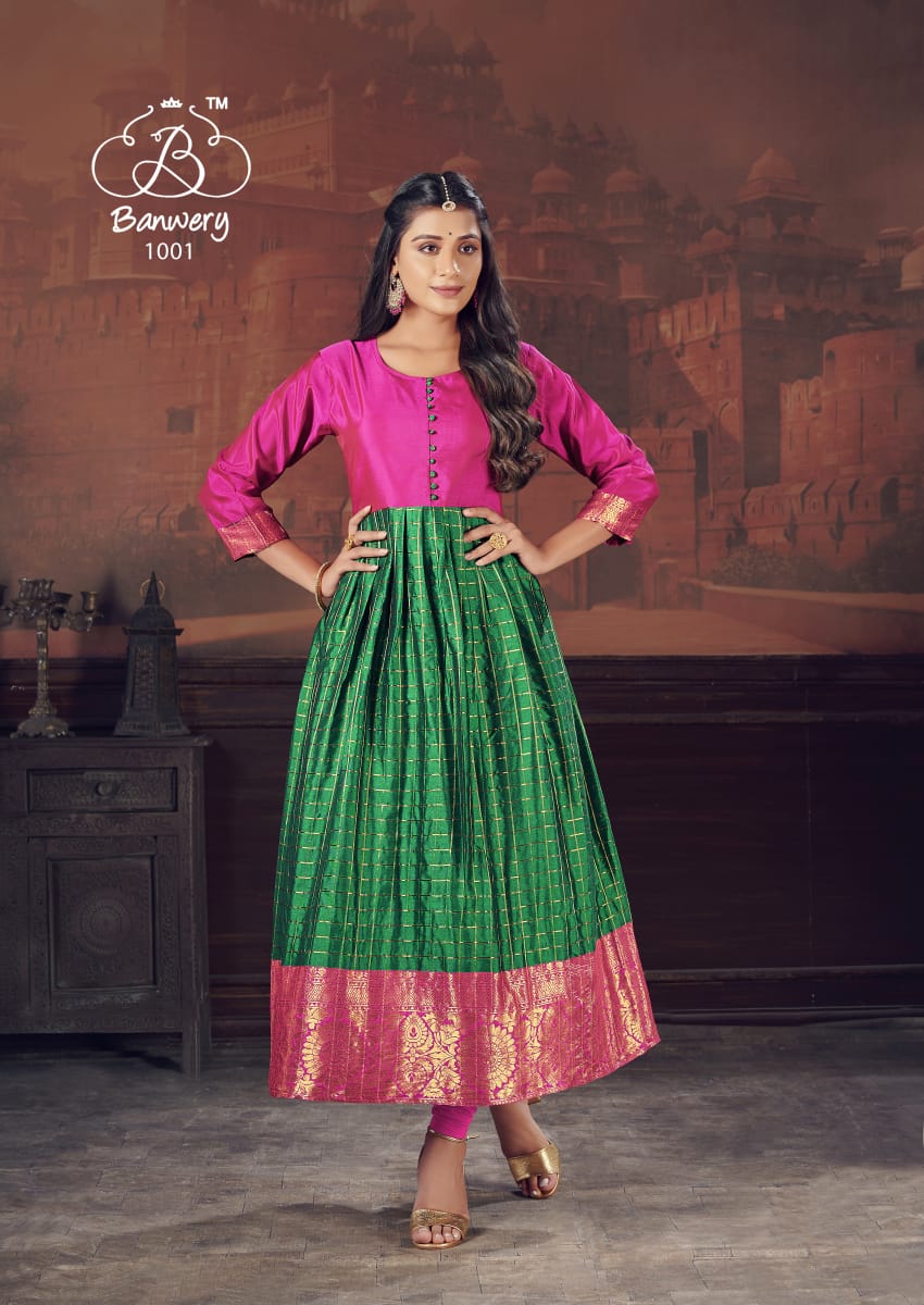 Banwery Pearl Designer Silk Etnic Wear Kurti  Catalog