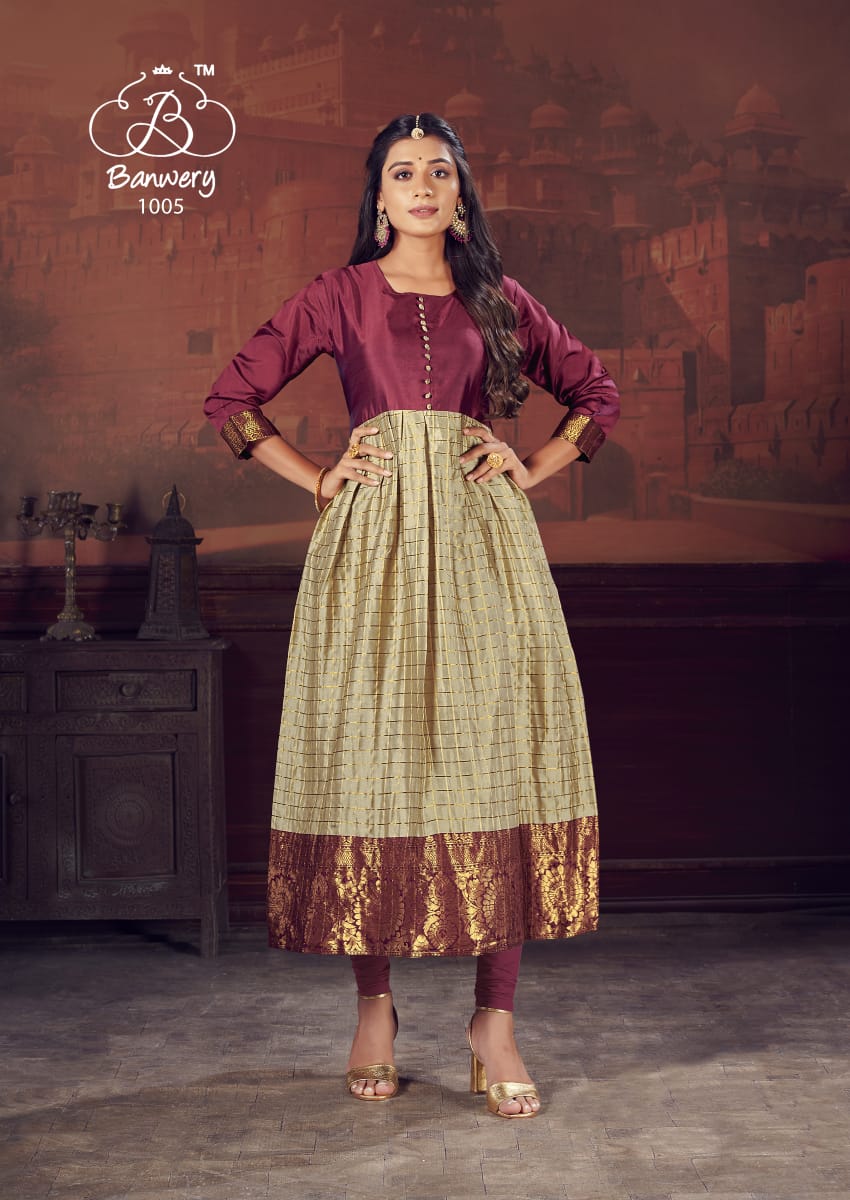 Banwery Pearl Designer Silk Etnic Wear Kurti  Catalog