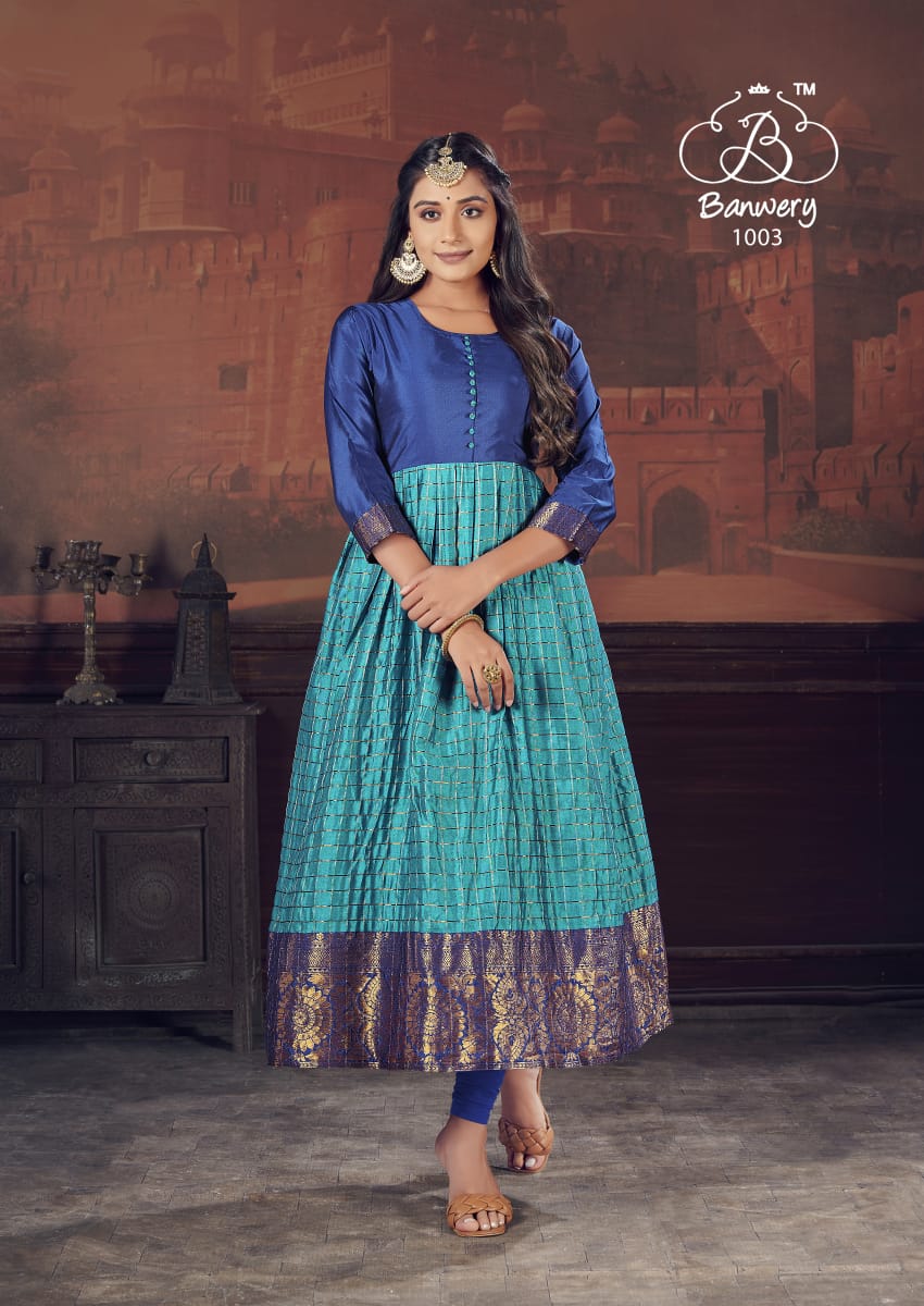 Banwery Pearl Designer Silk Etnic Wear Kurti  Catalog