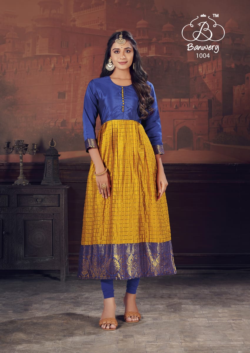 Banwery Pearl Designer Silk Etnic Wear Kurti  Catalog