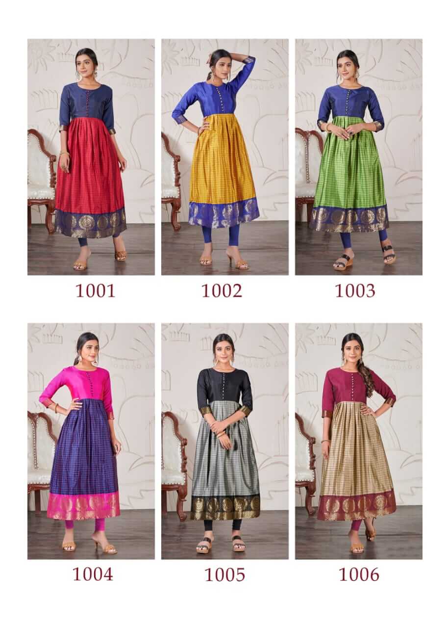 Banwery Peehu Stylist Silk Jacquard Ethnic Wear Kurti Catalog