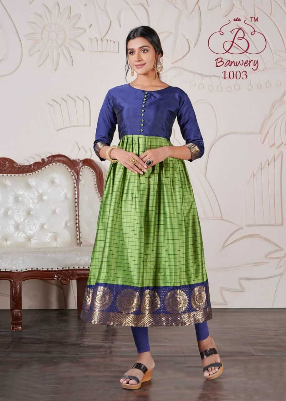 Banwery Peehu Stylist Silk Jacquard Ethnic Wear Kurti Catalog