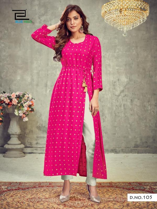 Blue Hills First Date  Vol 1 Fancy Rayon Side Slit Kurti Catalog
